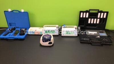Mixed Lot Including 1 x B.Braun Infusomat Space Paediatric (Powers Up with Stock Supply - Not Included) 2 x Smiths Medfusion 3500 Syringe Pumps (Both Power Up with 1 x Casing Damage - See Photo) 1 x Blue Night Oximeter, 1 x Micro Medical Microlab 3300 Spi