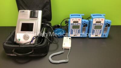 Mixed Lot Including 1 x Datascope IABP Doppler, 1 x Mcube Cube ScanF Bladder Volume Measurement and Uroflowmetry System with Probe and Power Supply in Case (Powers Up) and 2 x Alaris SE Infusion Pumps *BC500-06J-FO21 - 135229296 - 135208008*