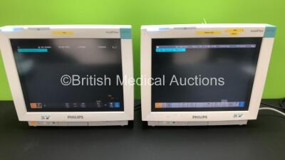 2 x Philips IntelliVue MP70 Touch Screen Patient Monitors Software Version J.04.98 - B.10.86*Mfd 2004 - 2004* (Both Power Up) *DE44024791 - DE44024806*