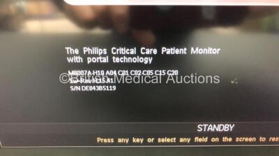 2 x Philips IntelliVue MP70 Touch Screen Patient Monitors Software Version H.15.41 *Mfd 2012 - 2012* (Both Power Up - 1 with Blank Screen) *DE843B5119 - DE843B5114* - 2