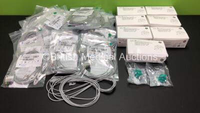 Job Lot Including 24 x GE ECG Leadwire Set 5-Lead Ref.2106389-004 and Approx.70 x GE D-Fend Pro+ Green Water Traps Ref.M1200227