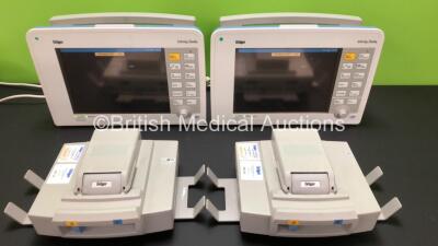 2 x Drager Infinity Delta Patient Monitors Software Version VF8.2-W with 2 x Drager Docking Stations *Mfd Both 2008* (Both Power Up with Stock Supply - Not Included) *6000520281 - 6000467677*
