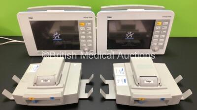 2 x Drager Infinity Delta Patient Monitors Software Version VF8.2-W - VF8.3-W with 2 x Drager Docking Stations *Mfd Both 2008* (Both Power Up with Stock Supply - Not Included) *6000463681 - 6000347771*