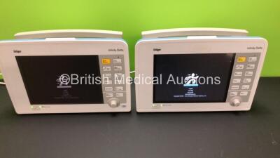 2 x Drager Infinity Delta Patient Monitors Software Version VF8.2-W - VF9.0.1-W *Mfd 2008 / 2014* (Both Power Up with Stock Supply - Not Included) *6000487575 - 6007066472