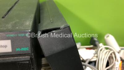 Job Lot Including 1 x Datex-Ohmeda M-ESTPR Multiparameter Module with T1, T2, P1, P2, ECG + Resp and SPO2 Options, 1 x Datex-Ohmeda M-REC Printer Module, 1 x Datex-Ohmeda Blank Module (Damaged Casing - See Photo) and Various Patient Monitoring Cables - 3