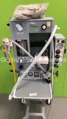 Blease Frontline Genius Induction Anaesthesia Machine Model MUK2SMITA with Blease 2200 MRI Compatible Ventilator,Bellows,Regulator,Job Lot of Monitor Leads and Hoses - 2