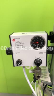 Blease Genius Induction Anaesthesia Machine with InterMed Penlon Nuffield Anaesthesia MRI Compatible Ventilator Series 200,Ventilator Valve and Hoses * SN GENI-000220 * - 2