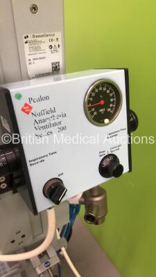Blease Genius Induction Anaesthesia Machine with InterMed Penlon Nuffield Anaesthesia Ventilator Series 200,Ventilator Valve and Hoses * SN GENI-000221 * - 3