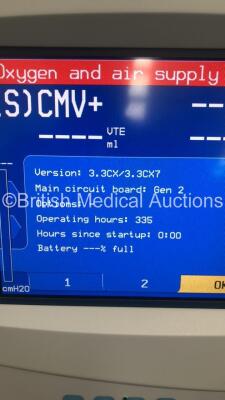 Hamilton Medical Raphael XTC Ventilator Version 3.3CX/3.3CX7 on Stand with Hoses (Powers Up) * Mfd 2009 * * SN 12041 * - 4