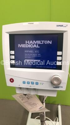 Hamilton Medical Raphael XTC Ventilator Version 3.3CX/3.3CX7 on Stand with Hoses (Powers Up) * Mfd 2009 * * SN 12161 * - 2