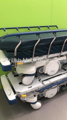 2 x Stryker Hydraulic Patient Trolleys with Mattresses (Hydraulics Tested Working) * Stock Photo Taken * - 4