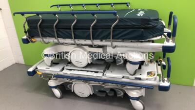 2 x Stryker Hydraulic Patient Trolleys with Mattresses (Hydraulics Tested Working) * Stock Photo Taken * - 4