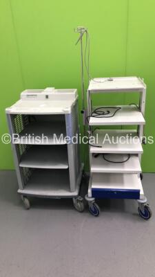 1 x Olympus WM-30 Mobile Workstation/Stack Trolley and 1 x Unknown Make Stack Trolley