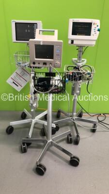 1 x Nellcor Puritan Bennett NPB-4000 Patient Monitor on Stand with BP, T, SPO and ECG Options, 1 x Datex-Ohmeda S/5 Light Patient Monitor on Stand with P1,P2, CO2, NIBP, SPO2 and ECG/Resp Options and 1 x SpaceLabs Patient Monitor Model 90369 with ECG, hlo