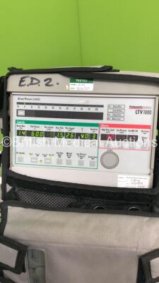 Pulmonetic Systems LTV 1000 Ventilator on Stand with Hoses and Charging Pack (Powers Up) *S/N A25325* **Mfd 12/2008** - 2