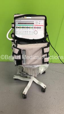 Carefusion LTV 1000 Ventilator on Stand with Hoses and Charging Pack (Powers Up) *S/N A50479* **Mfd 09/2011**