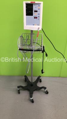 Datascope Accutorr Plus Vital Signs Monitor on Stand with BP Hose (Powers Up)