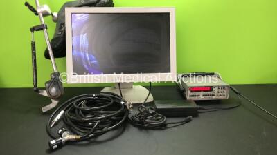 Mixed Lot Including 1 x Charwood Health Care Right Foot Splint, 1 x Racal Dana 9906 Universal Counter (Powers Up) 3 x Hoses and 1 x Barco MED24ESH Monitor with 1 x Power Supply (Powers Up) *FS0155896 - 4404*