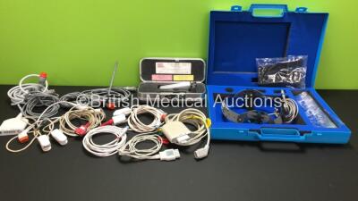 Mixed Lot Including Various Monitor Leads, 1 x Welder TCD Headband Fixation and 1 x Promag Biopsy System