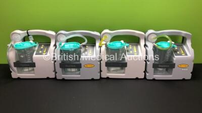 4 x Oxylitre PSP002 Petite Elite Portable Suction Units with 4 x Serres Cups and Lids (All Power Up) *21482001 - 12860003 - 10989049*