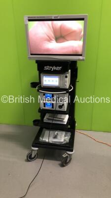 Stryker Stack System Including Stryker Vision Elect HDTV Surgical Viewing Monitor,Stryker SDC Ultra HD Information Management System,Stryker 1288 HD High Definition Camera Control Unit,Stryker 1288 HD Camera Head and Stryker L9000 LED Light Source Unit (P