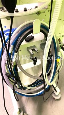 Spacelabs Blease Focus Anaesthesia Machine with 900 Series Anaesthesia Ventilator Model 990 Front Panel Software V700900 10.07 Control Board Software V700900 9.62,Absorber,Bellows,Oxygen Mixer and Hoses (Powers Up) * SN FOCU-000649 * * Mfd 2009 * - 5
