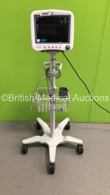 GE Dash 4000 Patient Monitor on Stand with BP,SpO2,Temp/CO,NBP and ECG Options with 1 x SpO2 Finger Sensor (Powers Up) * Mfd 2007 *