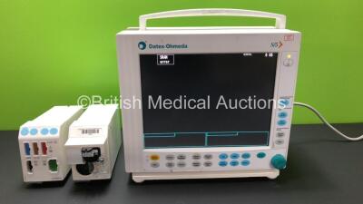 Datex-Ohmeda S/5 Patient Monitor *Mfd 2006* (Powers Up) with 1 x E-CAiO Gas Module with Water Trap *Mfd 2006*and 1 x E-PRESTN-00 Module *Mfd 2006* **SN 6162725 - 6155069 - 6148164* (RI)