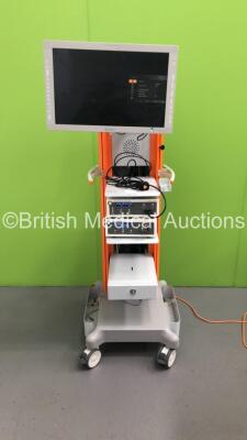 Smith and Nephew Stack Trolley with Sony Monitor, Smith and Nephew 500XL Xenon Light Source, Smith and Nephew 560P High Definition Camera System and Smith and Nephew 560H Camera Head - Missing Head Attachment (Powers Up)