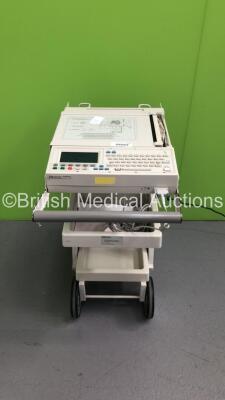 Philips PageWriter 200 ECG Machine on Stand with 10 Lead ECG Leads (Powers Up - Missing Printer Trim - See Pictures) *S/N CNC4218843*