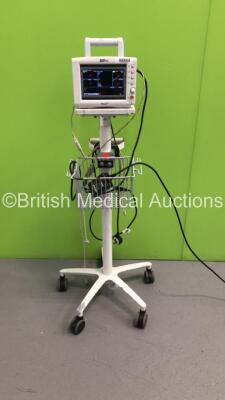 Bionet BM3 Patient Monitor on Stand with ECG, SPO2, BP and T Options (Powers Up) *S/N FS 0075429*