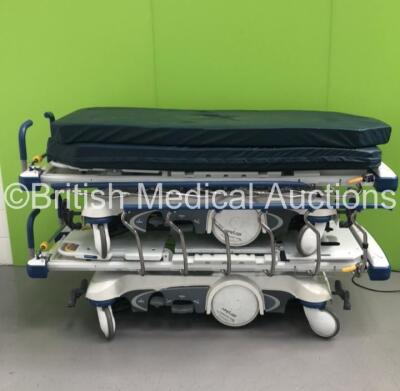 2 x Stryker Hydraulic Patient Trolleys with Mattresses (Hydraulics Tested Working)