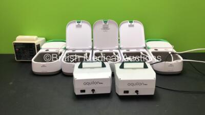 Mixed Lot Including 1 x Criticare SpO2 Confort Cuss Patient Monitor (Powers Up) 2 x Aquilon Pro Nebulisers (Both Power Up) 2 x Philips Respironics InnoSpire Deluxe Nebulisers (All Power Up 2 with Missing Covers-See Photos) *SN 20174163 - 20152314 - 115613