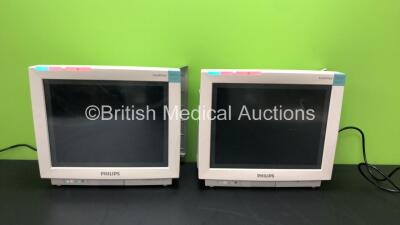 2 x Philips IntelliVue MP70 Touch Screen Patient Monitors Software Version L.01.21 - L.01.21 *Mfd 08-2010 - 01-2007* (Both Power Up) * DE843A1411 - DE61751938*