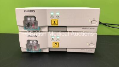 2 x Philips Intellivue G5 M1019A Gas Modules with Water Trap (Both Power Up) *ASED-0095 - ASDJ-0179*