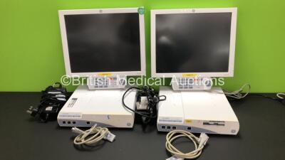 Job Lot Including 9 x GE CDA19 Monitors with 9 x GE Solar 8000i Base Units (Only 2 x Pictured) and Various Connection Leads and Accessories