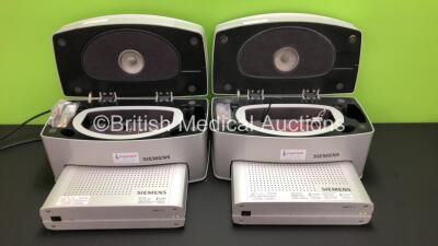 2 x Siemens Unity 2 Audiometers with 2 x Siemens Unity 2 Docking Stations *Mfd 2007*(All Power Up)