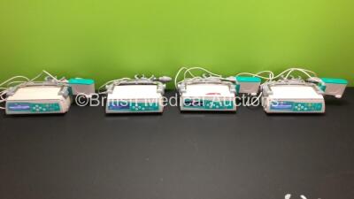 Job Lot of 4 x B.Braun Infusomat Space Infusion Pumps with 4 x Power Supplies and Brackets (All Power Up)