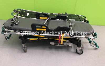 2 x Ferno Pegasus Ambulance Stretchers with 1 x Mattress *S/N PEG3458 - PEG8828* (1 x Damaged-See Photos)