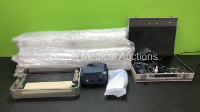 Mixed Lot Including Large Quantity of Vitalograph 2150.300 Disposable Breathing Tubes, 1 x BioMetr Graft Prep Table, 1 x PARI Turbo Boy SX Nebulizer (Powers Up) 1 x Leeds Psychomotor Tester (Powers Up)