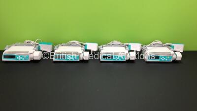 Job Lot of 4 x B.Braun Perfusor Space Syringe Pumps with 4 x Power Supplies and Brackets (All Power Up)