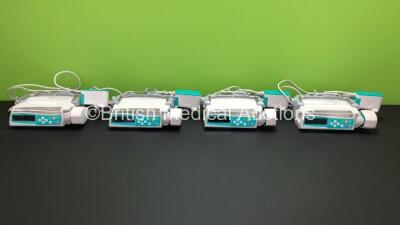 Job Lot of 4 x B.Braun Perfusor Space Syringe Pumps with 4 x Power Supplies and Brackets (All Power Up)