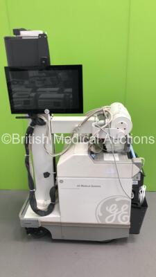 GE AMX 4 Plus Mobile X-Ray Model 2275938 with Exposure Finger Trigger,Key,GMR50 Attachment and MIS Healthcare Monitor (Powers Up with Key-Key Included) * SN 1015721WK2 * * Mfd March 2008 *