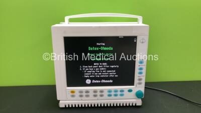 Datex Ohmeda Compact Anesthesia Monitor with 1 x Datex Ohmeda Type E-PRESTN-00 Module Including ECG, NIBP, SpO2 T1, T2, P1 and P2 Options (Powers Up)