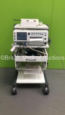 GE 250cx Series Fetal Monitor with 2 x US Transducers, 1 x Toco Transducer, 1 x FECG/MEG Lead, SPO2 Finger Sensor, 1 x NIBP Hose, 1 x Rimkus Medizintechnik T840E Wireless Transducer Module with 2 x Wireless Transducers (Powers Up)