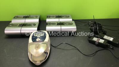 Job Lot Including 4 x ResMed S9 Auto Set CPAP Units with 4 x ResMed H5i Humidifier Units and 2 x AC Power Supplies (All Power Up) 1 x ResMed Auto Set Spirit II CPAP Unit with 1 x ResMed H5i Humidifier Unit and 1 x Power Lead (Powers Up) *SN 23111543181 - 