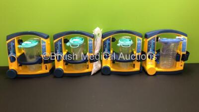 4 x LSU Laerdal Suction Units with 4 x Cups and 4 x Lids (All Power Up) *78122081642 - 78021069189 - 78021069228 - 78071070404*