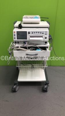 GE 250cx Series Fetal Monitor with 2 x US Transducers, 1 x Toco Transducer, 1 x FECG/MEG Lead, SPO2 Finger Sensor, 1 x NIBP Hose, 1 x Rimkus Medizintechnik T800 Wireless Transducer Module with 2 x Wireless Transducers (Powers Up)