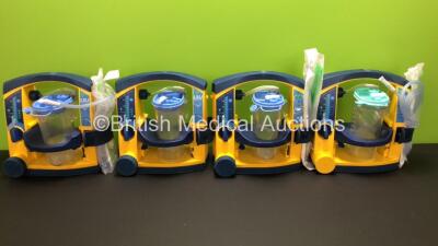 4 x LSU Laerdal Suction Units with 4 x Cups and 4 x Lids (All Power Up) *78071070386 - 78051070052 - 78051070056 - 78081354305*