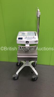 Mortara ELI 250c ECG Machine on Stand with 10 Lead ECG Leads (Powers Up)